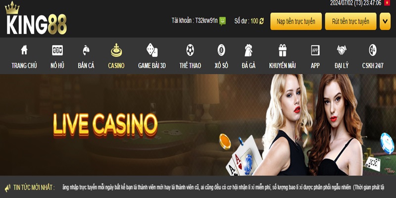 Đánh giá những thế mạnh ấn tượng của Casino King88 trực tuyến